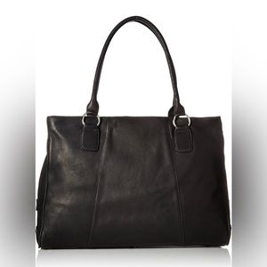 Piel Leather Laptop Travel Tote, Black